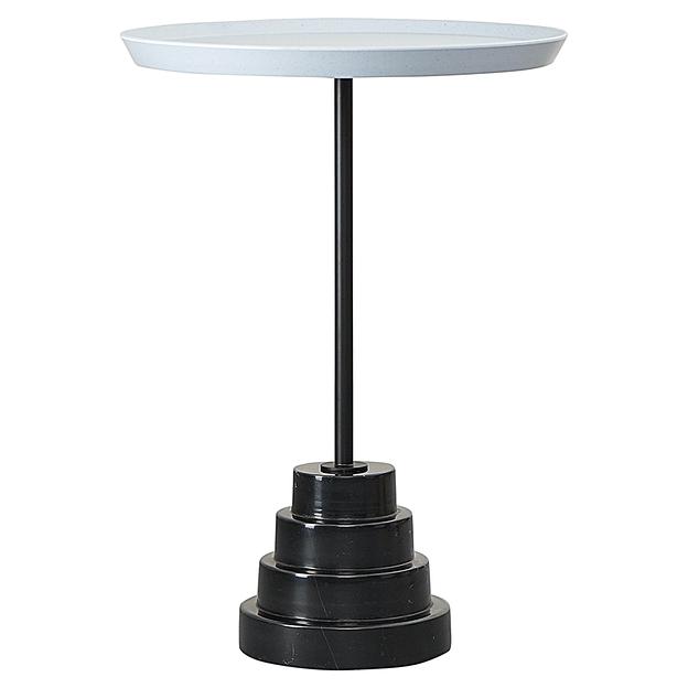 Столик кофейный Sustainable collection, Ø38 см, серо-голубой/черный фото 1