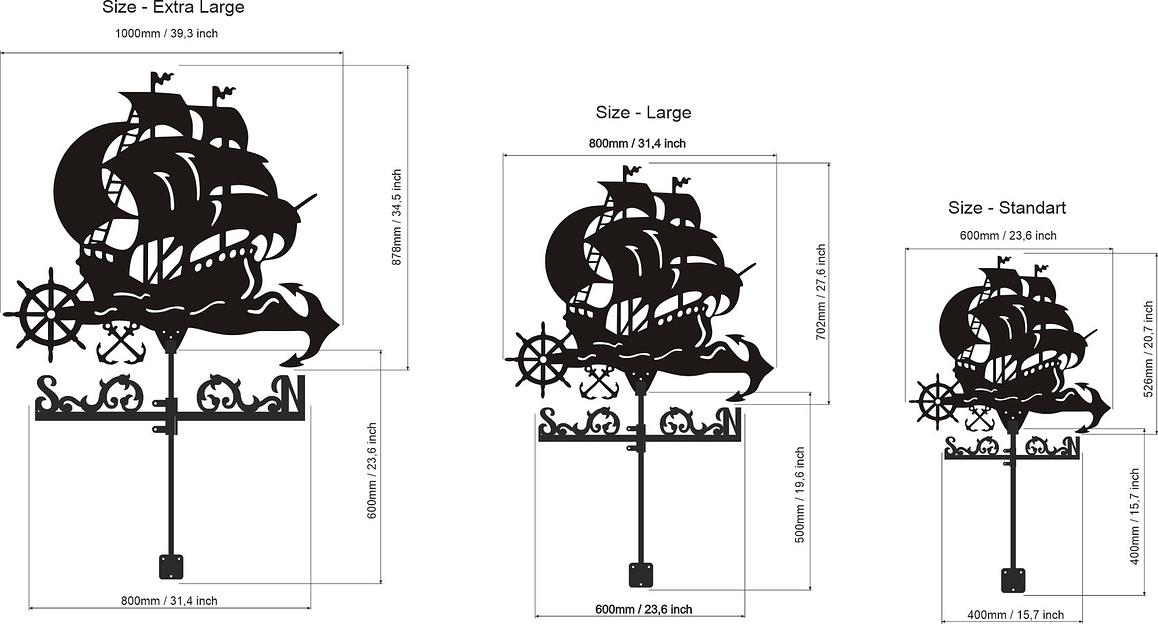 Флюгер «Корабль со штурвалом» ОПТ фото 6