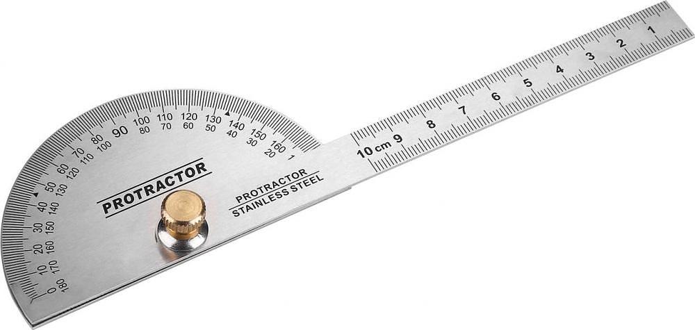 Транспортир с линейкой из нержавеющей стали 198мм DEKO DKM198 фото 1