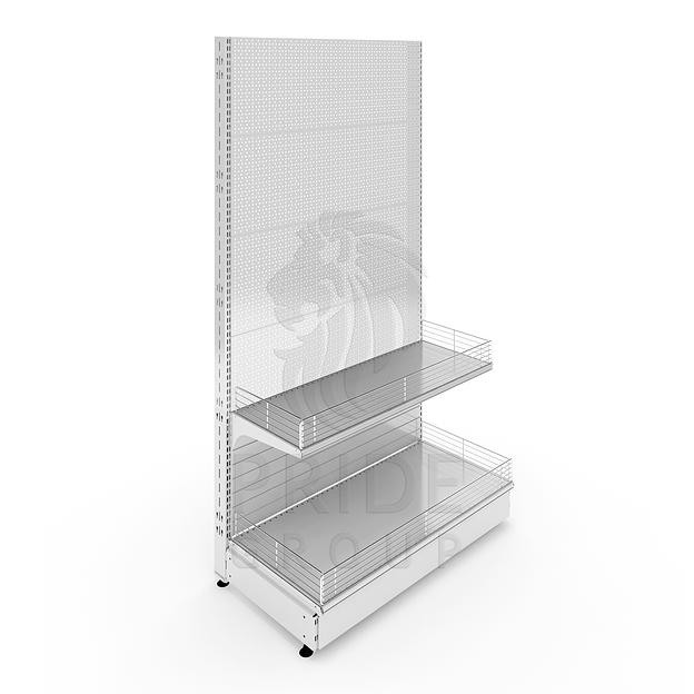 Стеллаж перфорированный пристенный 1330x500x1900 2 полки фото 1