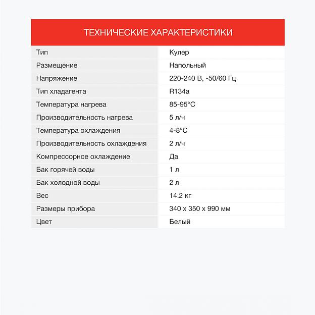 Кулер Starwind SW-1012CW напольный компрессорный белый фото 8