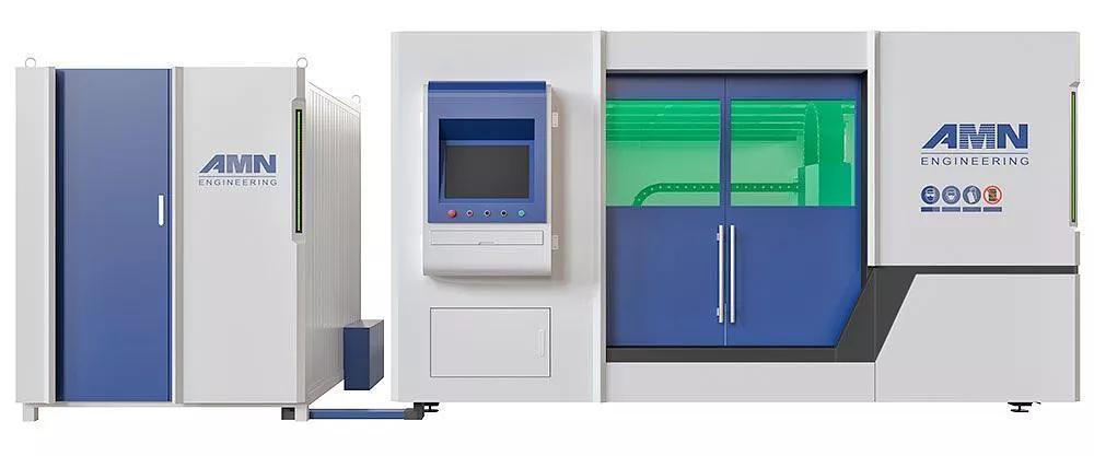Оборудование лазерной резки металла с ЧПУ AMN/2560 со сменным столом и защитной кабиной фото 1