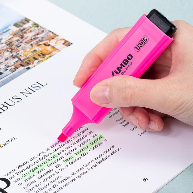 Текстовыделитель Deli EU366-PK Jumbo скошенный пиш. наконечник 1-5мм розовый фото 5