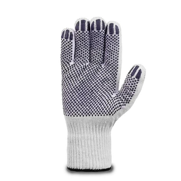Рабочие перчатки трикотажные «Супер люкс» с ПВХ 10 класс вязки (70% хлопок, 30% полиэфир) белый, арт.04Т фото 3