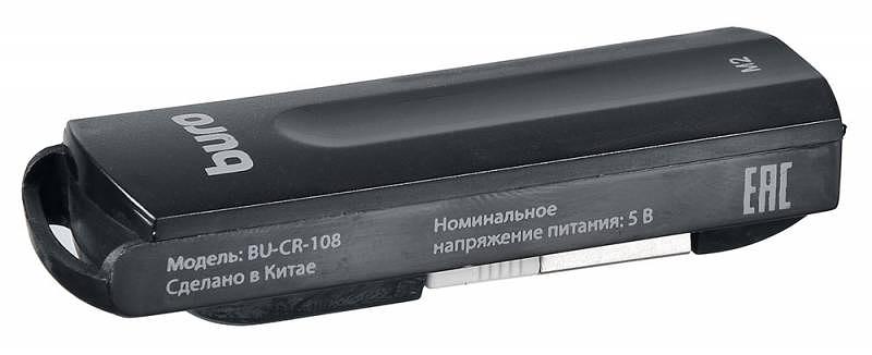 Устройство чтения карт памяти USB2.0 Buro BU-CR-108 черный фото 3
