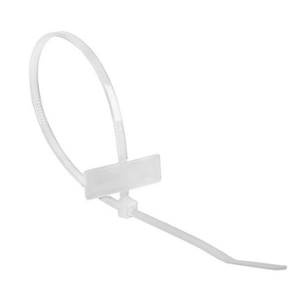 Хомут кабельный 2.5х200 нейл. под маркер бел. (уп.100шт) Rexant 07-0206 фото 1