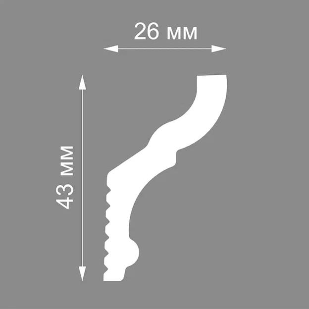 Экструзионный плинтус потолочный Format 05015Е (120), белый ОПТ фото 3