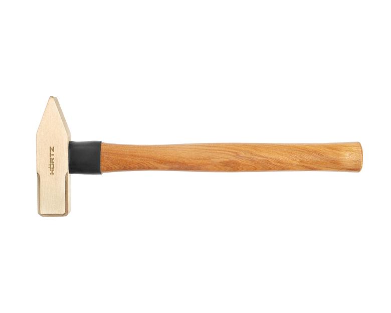 Молоток сл. 0.5 кв/боек сплав AlCu искробезопасный с дер. рукояткой  HOR с поверкой фото 1