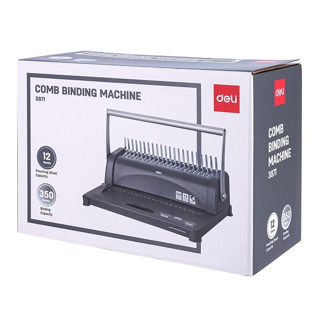 Переплетчик Deli Easy E3871 A4/перф.12л.сшив/макс.350л./пластик.пруж. (10-16мм) фото 5