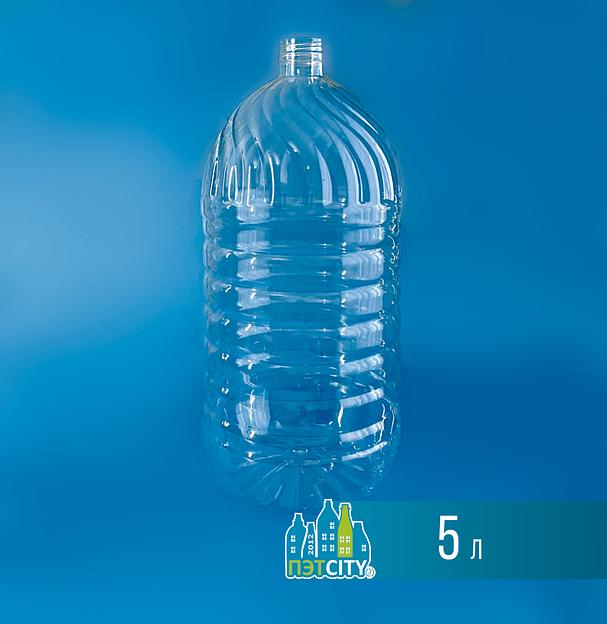 Бутылка прозрачная под негазированные напитки 5 л, 38 мм опт фото 1