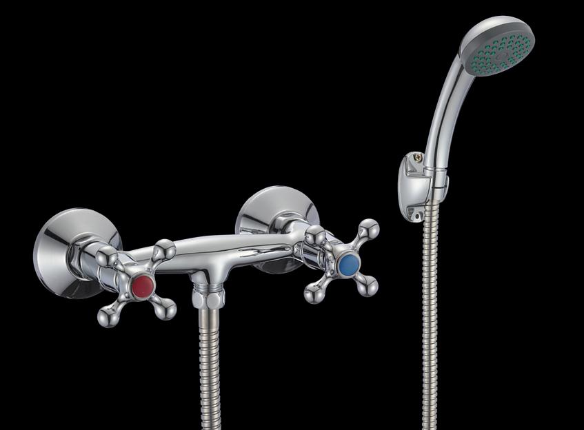 Смеситель для душа двуручный "Eleanti" с металлическим шлангом фото 1