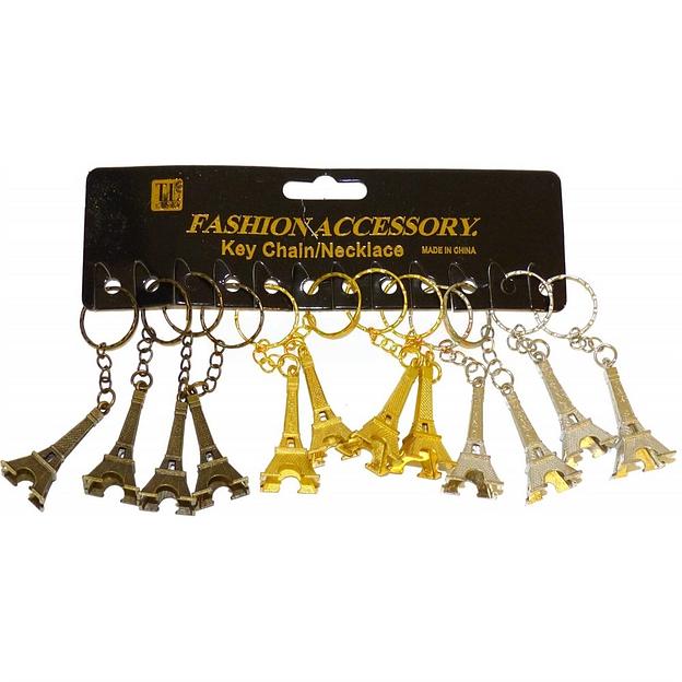 Брелок металлический (KL-900) Эйфелева башня 3 цвета 120 шт ОПТ фото 2