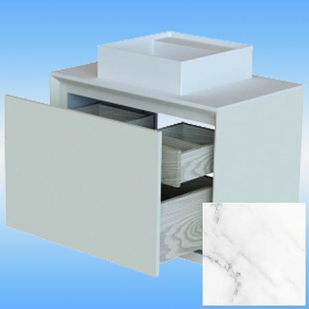 Шкаф подвесной Astra-Form ФРЕЙМ 80-2 BC с накладной раковиной, 2 ящика 800х568х500 фото 1