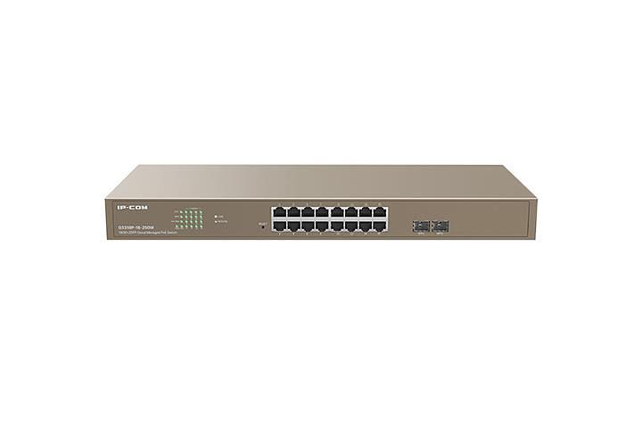 Коммутатор 16GE/2SFP POE MANAGED G3318P-16-250W IP-COM фото 1