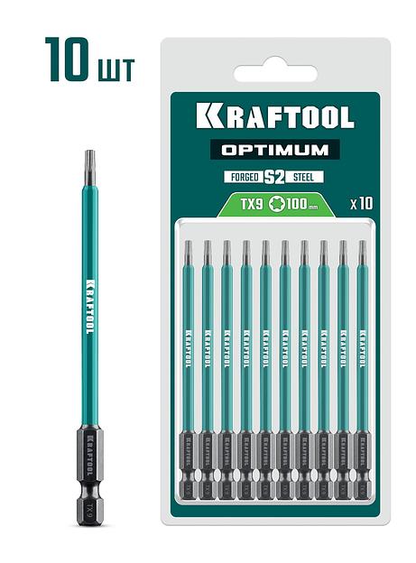 KRAFTOOL OPTIMUM TX 9, 100 мм, 10 шт, биты (26126-9-100-S10) фото 1