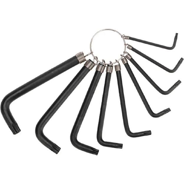 Kranz (KR-12-5203) Набор ключей имбусовых TORX T10-T50, CrV, 9 шт., оксидированные, на кольце фото 1