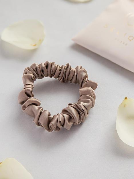 Шёлковая резинка для волос Basic «Cappuccino» ОПТ фото 3