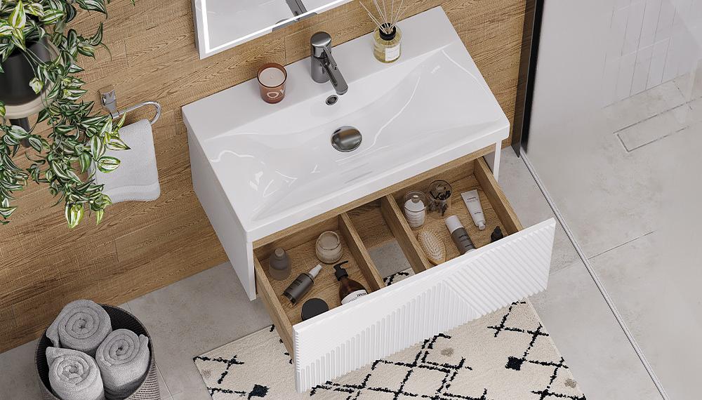 Тумба подвесная «EDGE» белая ОПТ фото 3