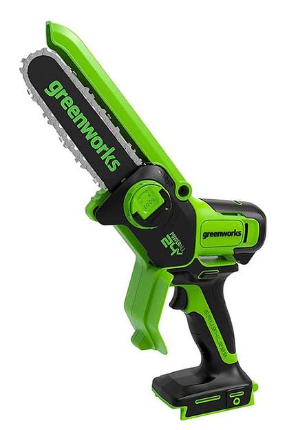GreenWorks GD24CSMNX Цепная мини пила аккумуляторная, 24V, 15см, бесщеточная, без АКБ и ЗУ [2008707] фото 2