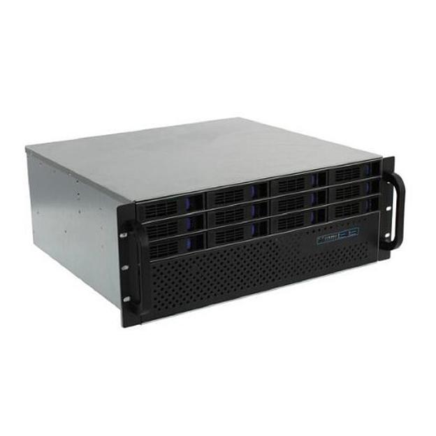 Procase ES412XS-SATA3-B-0 Корпус 4U Rack server case (12 SATA3/SAS 12Gb hotswap HDD), черный, без блока питания, глубина 400мм, MB 12"x13" фото 1