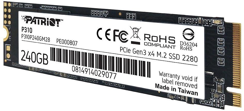 Накопитель SSD Patriot PCIe 3.0 x4 240GB P310P240GM28 P310 M.2 2280 фото 5