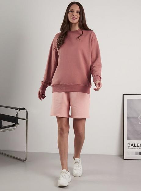 Свитшот базовый без начеса, коричневато-розовый, опт фото 1