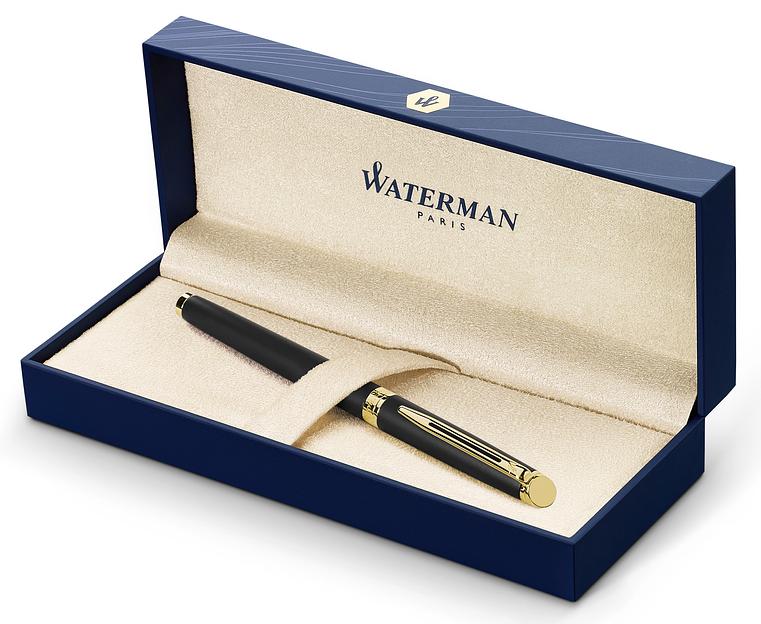 Ручка перьев. Waterman Hemisphere (CWS0920710) Matte Black GT F сталь нержавеющая подар.кор. фото 6