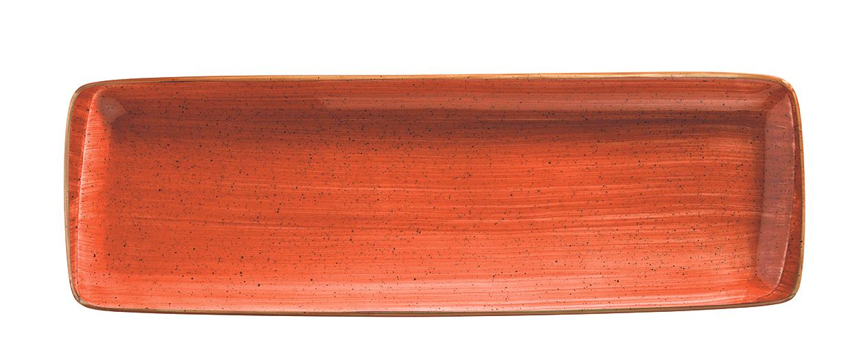 Блюдо прямоуг. 480*160 мм. Терракота, форма Мув /1/6/ фото 1