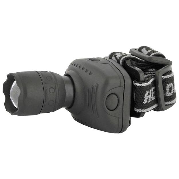 Ultraflash LED5354 (фонарь налобн, серый, 1 ватт LED, ZOOM, 3 реж, 3XR03, пласт, коробка) фото 1