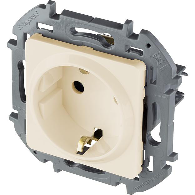 Legrand 673731 Розетка 2К+З со шторками немецкий стандарт 16 А 250 В~ INSPIRIA слоновая кость фото 3
