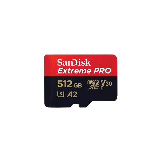 Карта памяти microSDXC UHS-I U3 Sandisk Extreme Pro 512 ГБ, 200 МБ/с, Class 10, SDSQXCD-512G-GN6MA, 1 шт., переходник SD фото 1