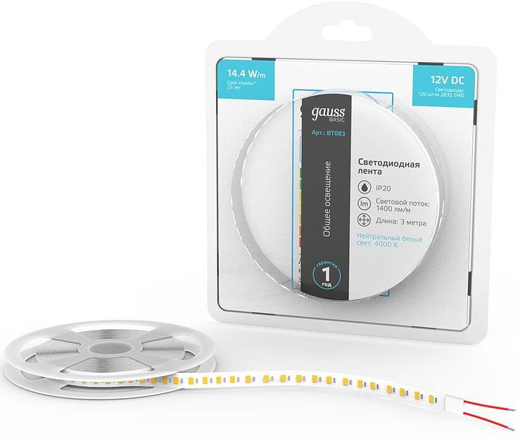 Лента светодиод. Gauss Basic 3м (BT083) фото 2