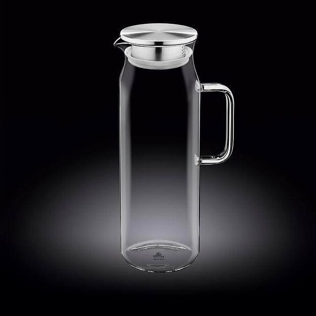 Кувшин 1,5 л. с крышкой + сетка нерж Термостекло Wilmax /1/18/ фото 1