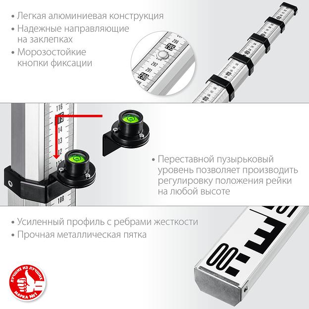 ЗУБР РГ 5, геодезическая рейка (34948-5) фото 4