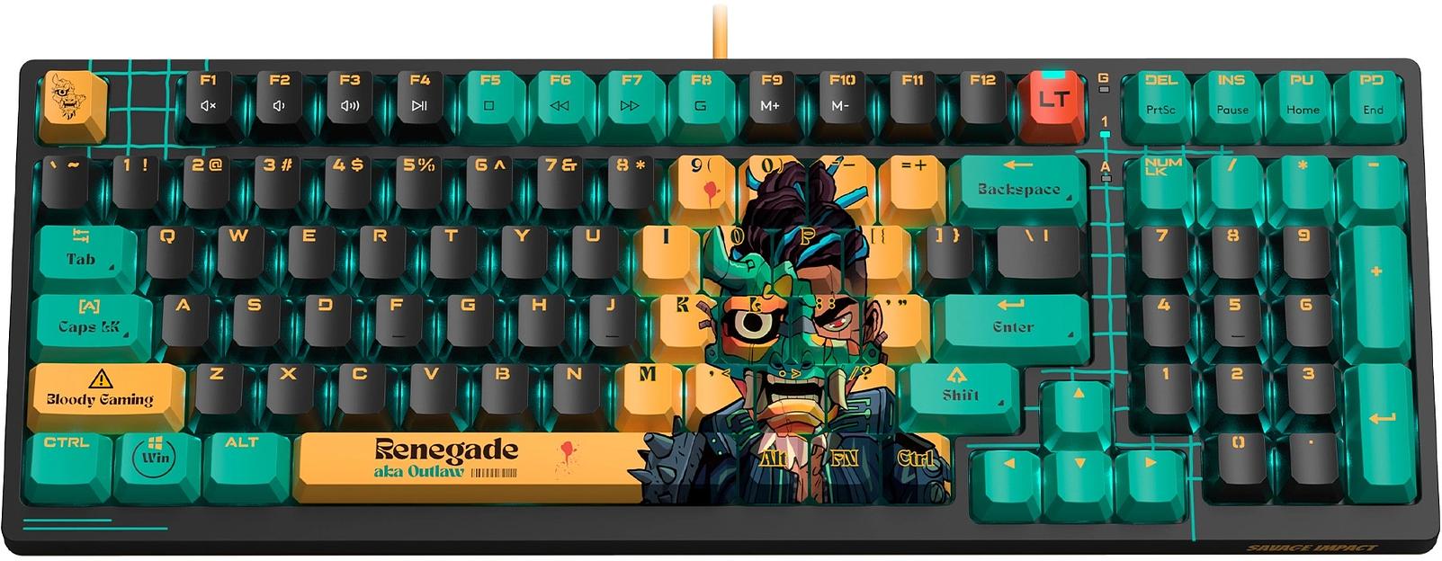 Клавиатура A4Tech Bloody AT98 Renegade механическая черный/зеленый USB for gamer LED (AT98) фото 9