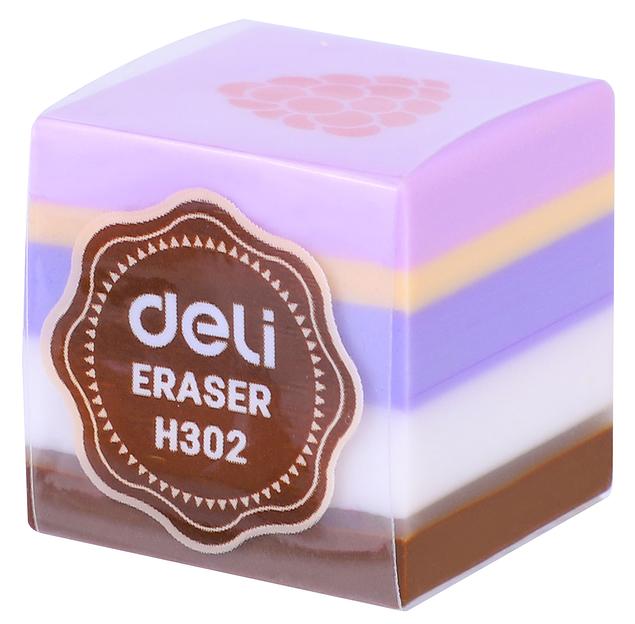 Ластик Deli EH302 прямоугольный 35x35x35мм ассорти индивидуальная картонная упаковка фото 6