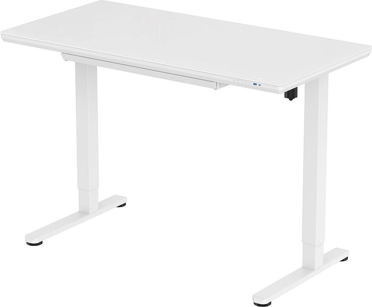 Стол для компьютера Cactus с электроподъемником столешница стекло белый каркас белый (CS-EGD-WWT) фото 2