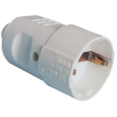 Розетка кабельная, бытовая с центральным вводом кабеля. Серая. IP20 16А 2P+E 230В фото 1