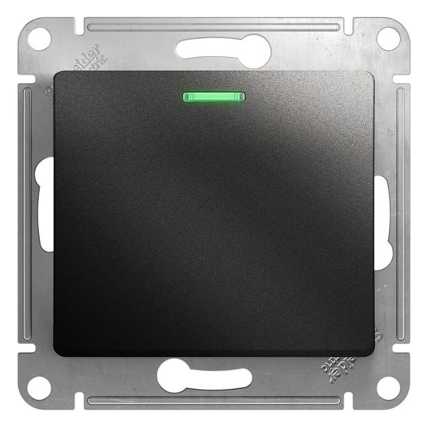 Systeme electric GSL000713 GLOSSA 1-клавишный ВЫКЛЮЧАТЕЛЬ с подсветкой, сх.1а, 10АХ, механизм, АНТРАЦИТ фото 1