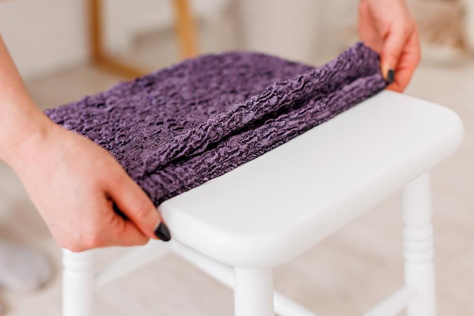 Чехол на табурет Чехлы&Пледы «Виктория» сирень (2 шт) ОПТ фото 5