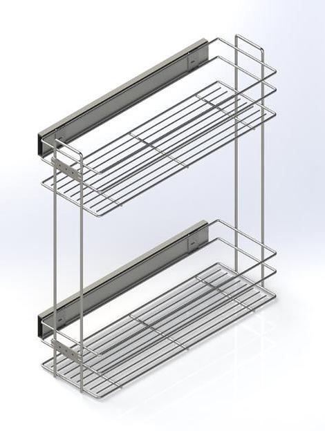 Бутылочница 200 с доводчиком (45мм) с направляющими (хром) 1229 фото 1