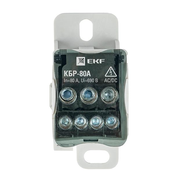 EKF plc-kbr80 Блок распределительный КБР на DIN-рейку и монтажную панель 80A EKF PROxima фото 2
