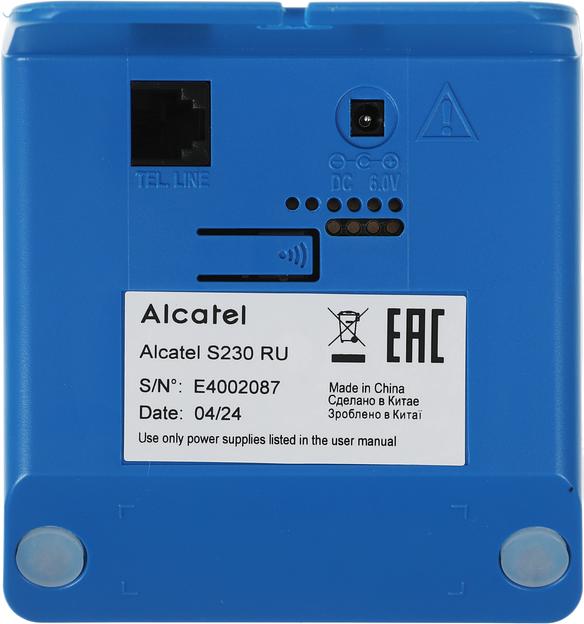 Р/Телефон Dect Alcatel S230 RU белый/синий АОН фото 5