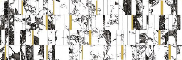 Плитка керамическая MEISSEN White stream 750х250 вставка темно-серый 16517 (A16517) фото 1