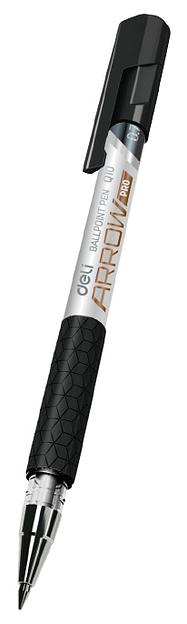 Ручка шариковая Deli EQ10-BK Arrow 0.7мм резин. манжета серый металлик/черный черные чернила фото 2
