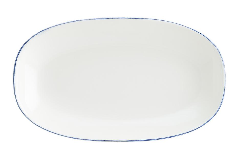 Блюдо овальное 340*190 мм. Ретро синий край, форма Гурмэ /1/6/ фото 1