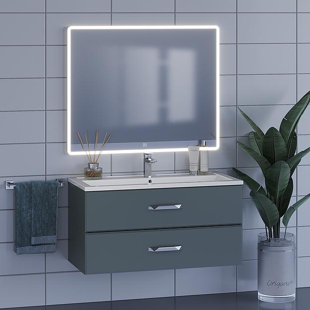 Тумба под раковину для ванной Uperwood Foster 100 см, подвесная, серый графит фото 3