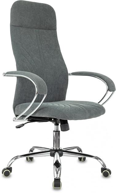 Кресло руководителя Бюрократ CH-610SL темно-серый Alfa 44 крестов. металл хром фото 1