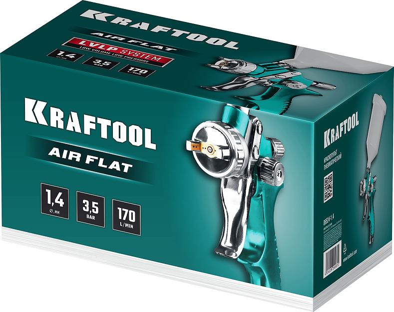 KRAFTOOL AirFlat, LVLP, 1.4 мм, пневматический краскопульт с верхним бачком (06524-1.4) фото 6