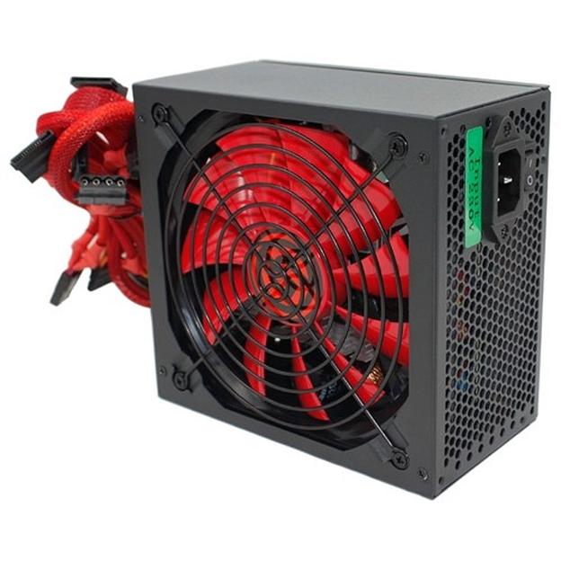 Ginzzu PC500 14CM(Red) 80+ black,APFC,24+4p,2 PCI-E(6+2), 5*SATA, 4*IDE,оплетка, кабель питания,цветная коробка фото 1